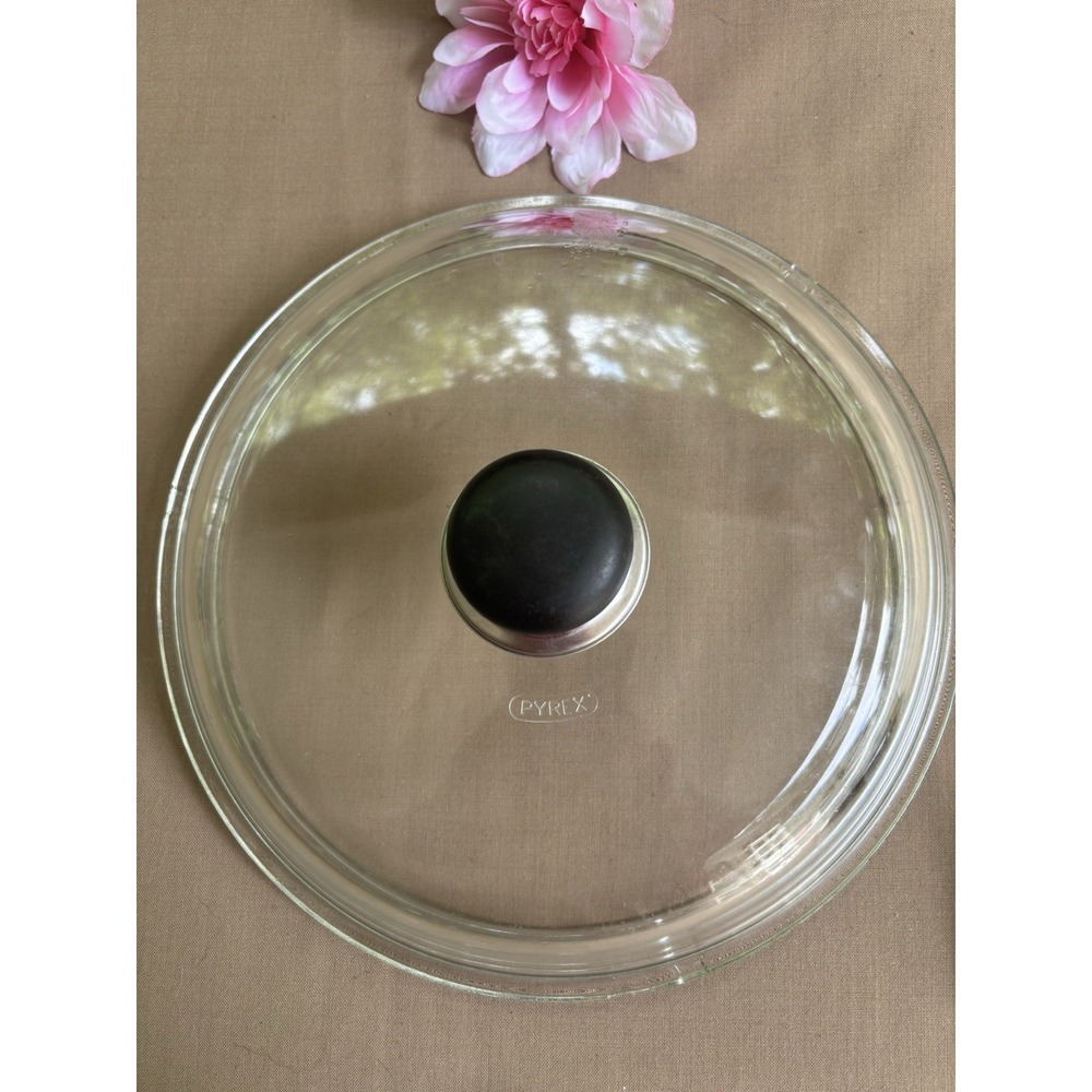 Pyrex Clear Glass Round Replacement Lid Vintage 10" For Pot Pan Or Casserole